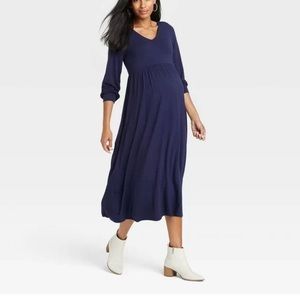 Navy stylish maternity dress